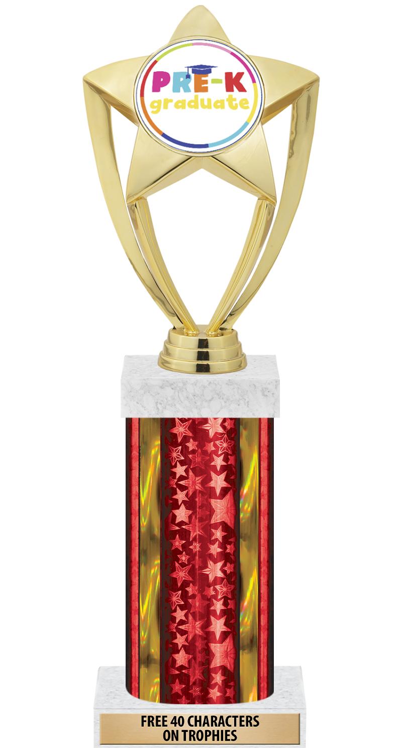 14"RED/GD-STARS-GD FIG/SQUARE