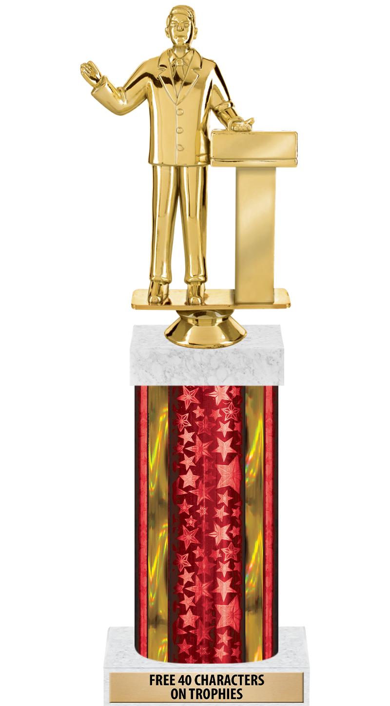 14"RED/GD-STARS-GD FIG/SQUARE