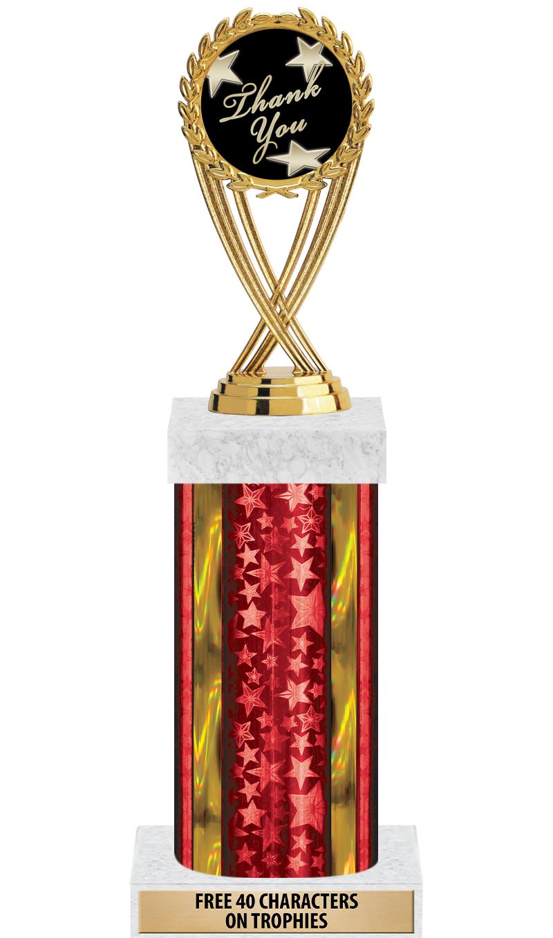 14"RED/GD-STARS-GD FIG/SQUARE