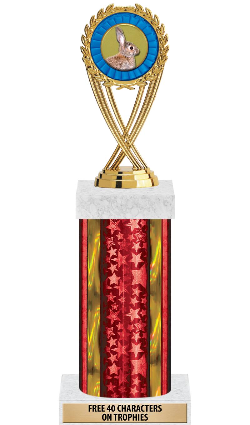 14"RED/GD-STARS-GD FIG/SQUARE