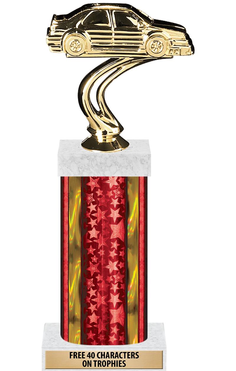 14"RED/GD-STARS-GD FIG/SQUARE