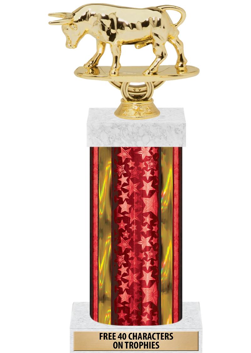 14"RED/GD-STARS-GD FIG/SQUARE