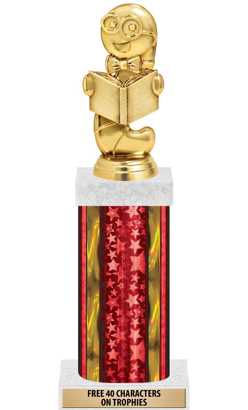 14"RED/GD-STARS-GD FIG/SQUARE