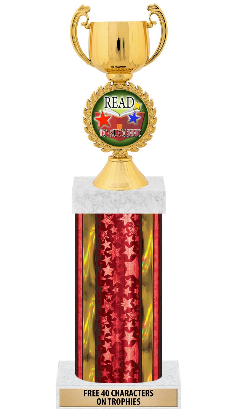 14"RED/GD-STARS-GD FIG/SQUARE