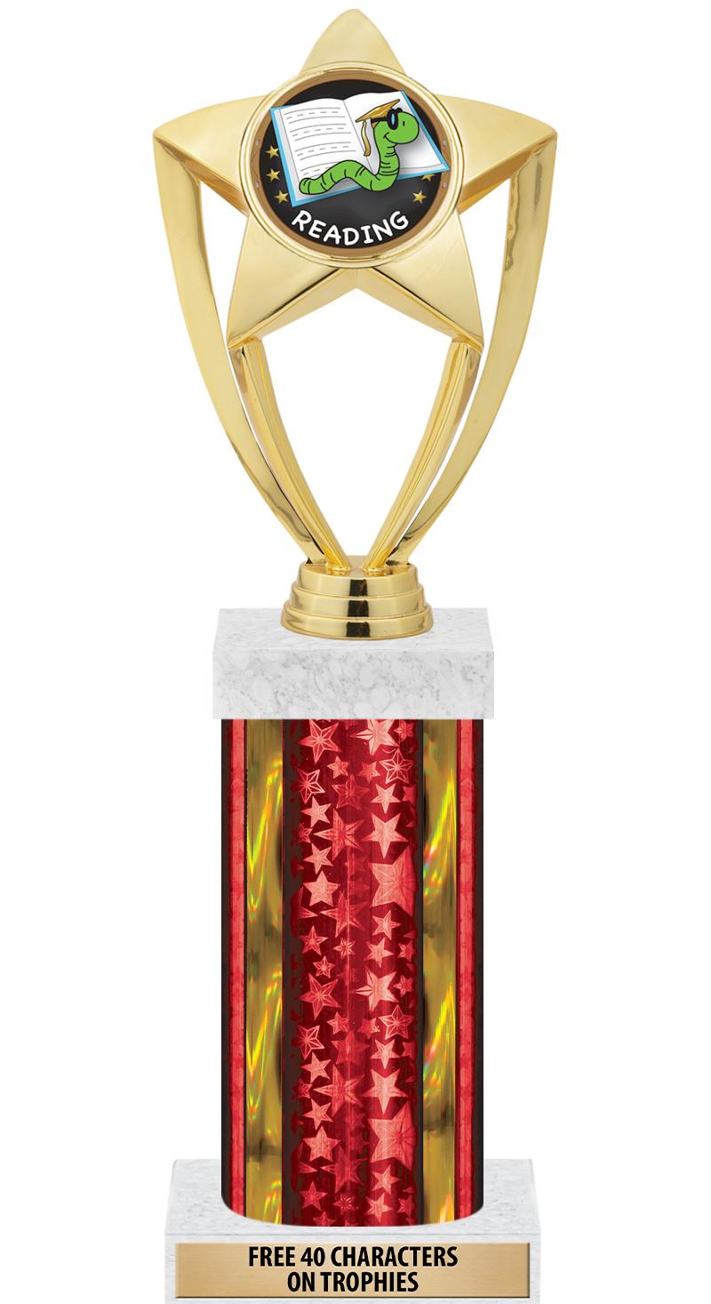 14"RED/GD-STARS-GD FIG/SQUARE