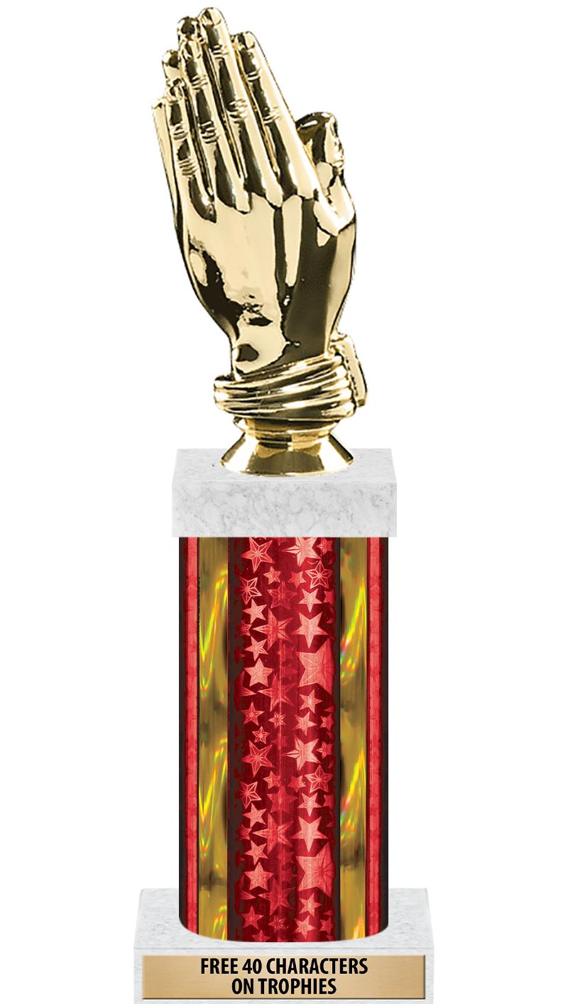 14"RED/GD-STARS-GD FIG/SQUARE