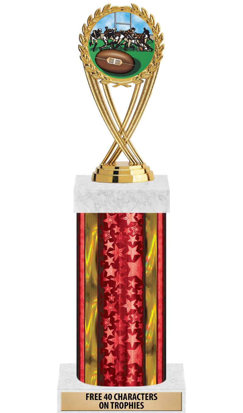 14"RED/GD-STARS-GD FIG/SQUARE