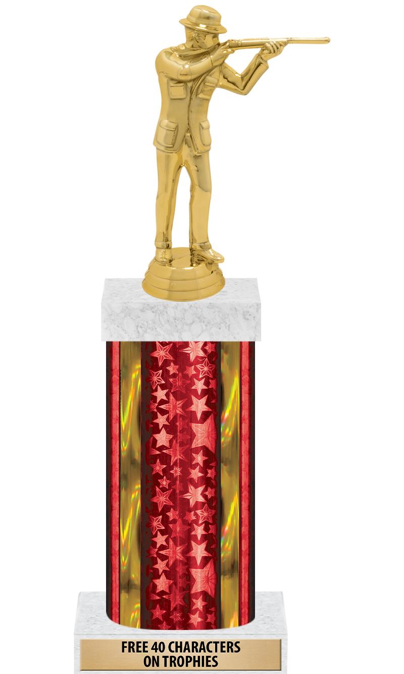 14"RED/GD-STARS-GD FIG/SQUARE