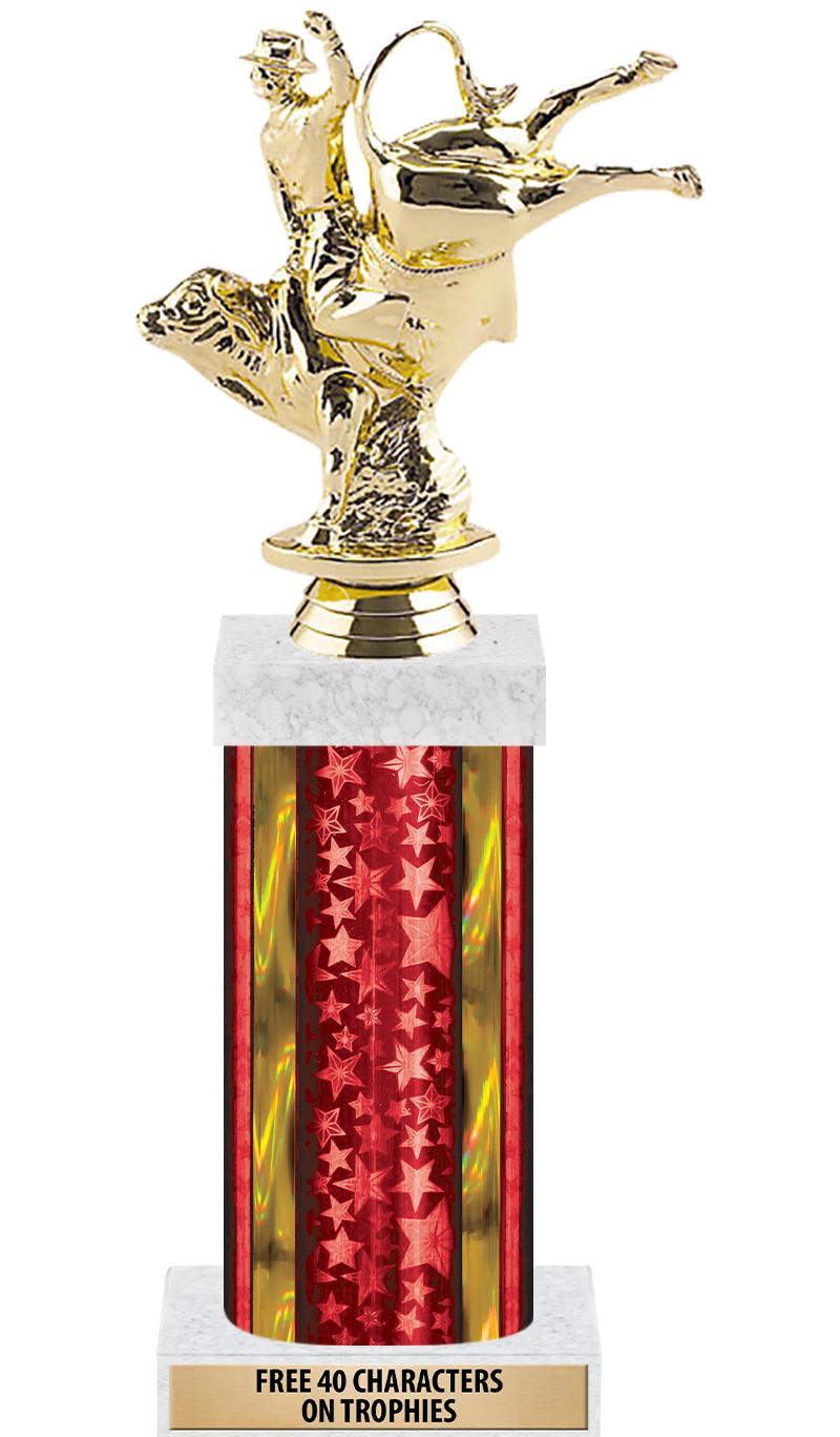 14"RED/GD-STARS-GD FIG/SQUARE