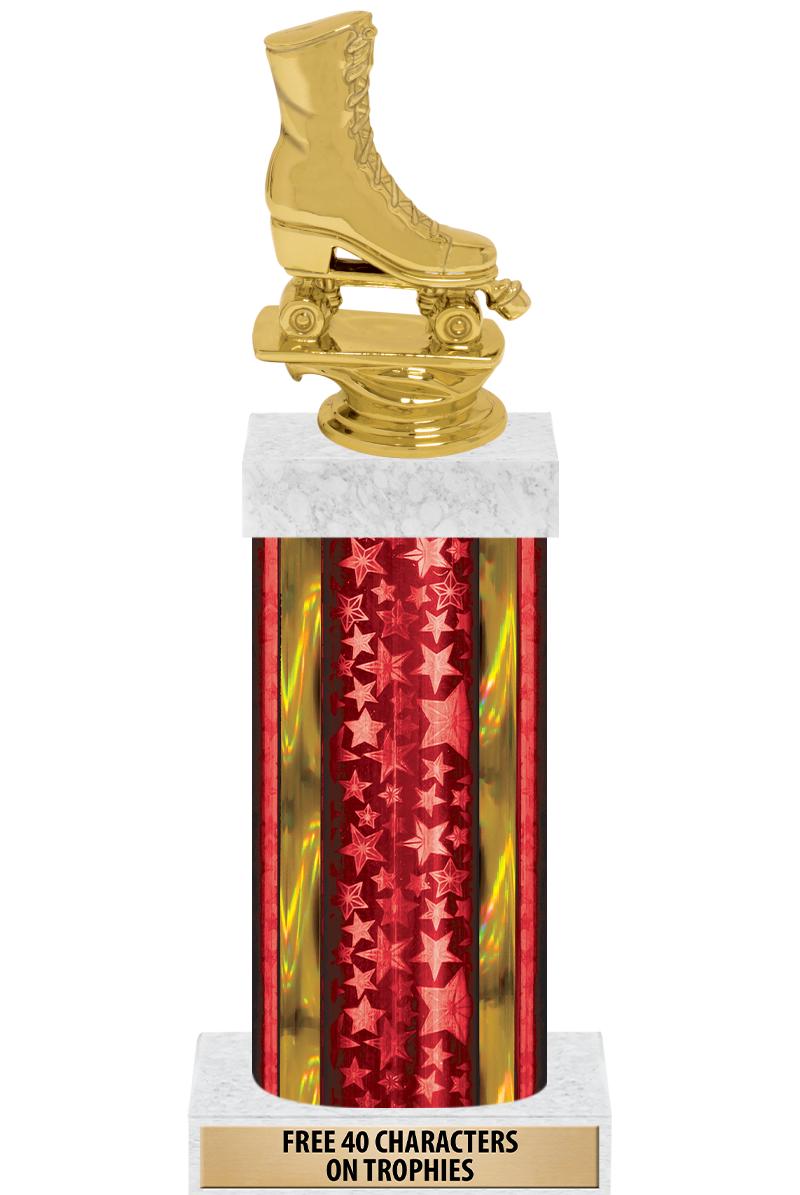 14"RED/GD-STARS-GD FIG/SQUARE