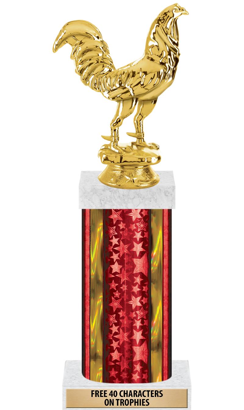 14"RED/GD-STARS-GD FIG/SQUARE