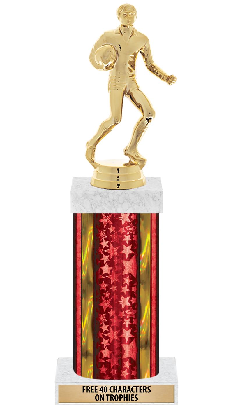 14"RED/GD-STARS-GD FIG/SQUARE