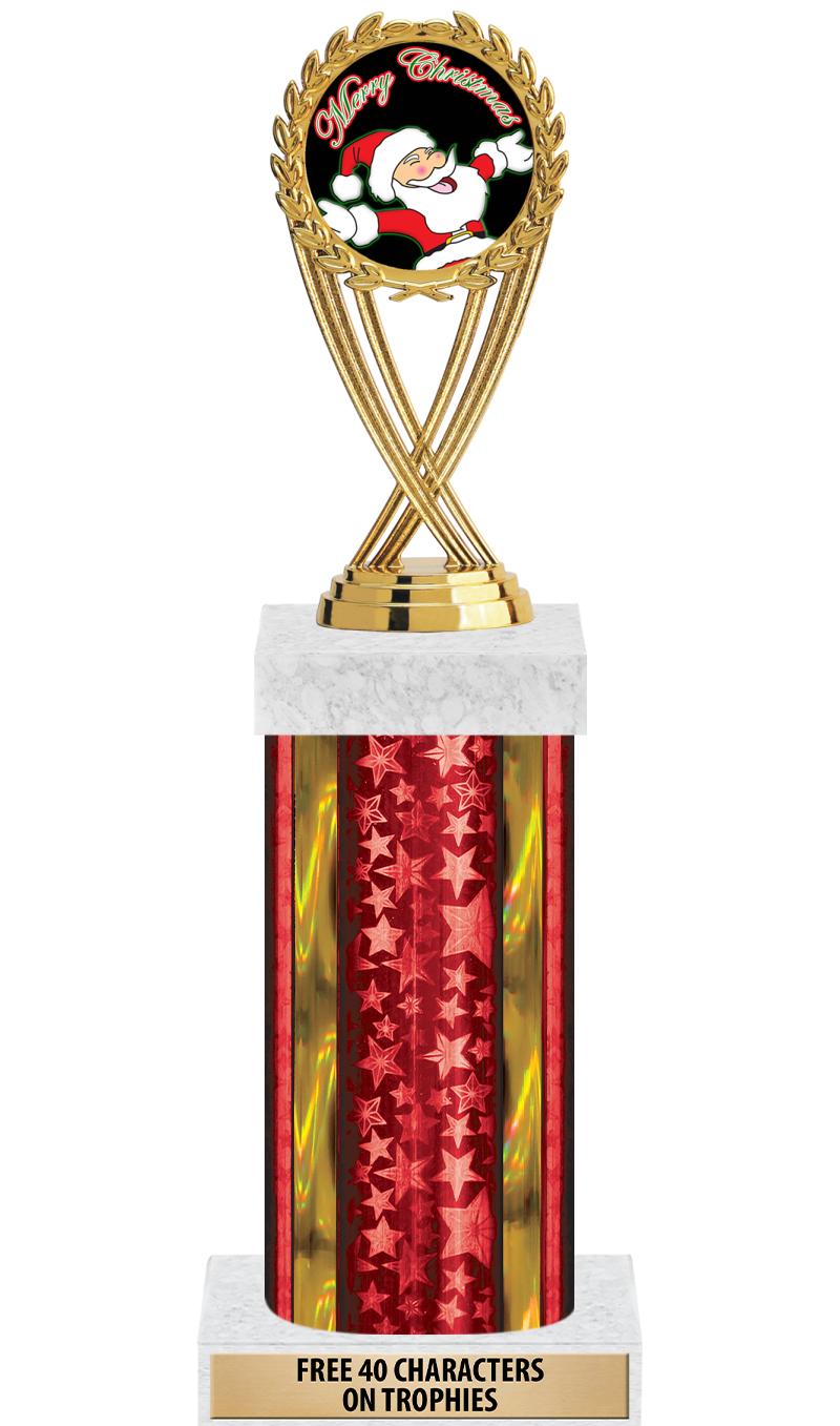 14"RED/GD-STARS-GD FIG/SQUARE