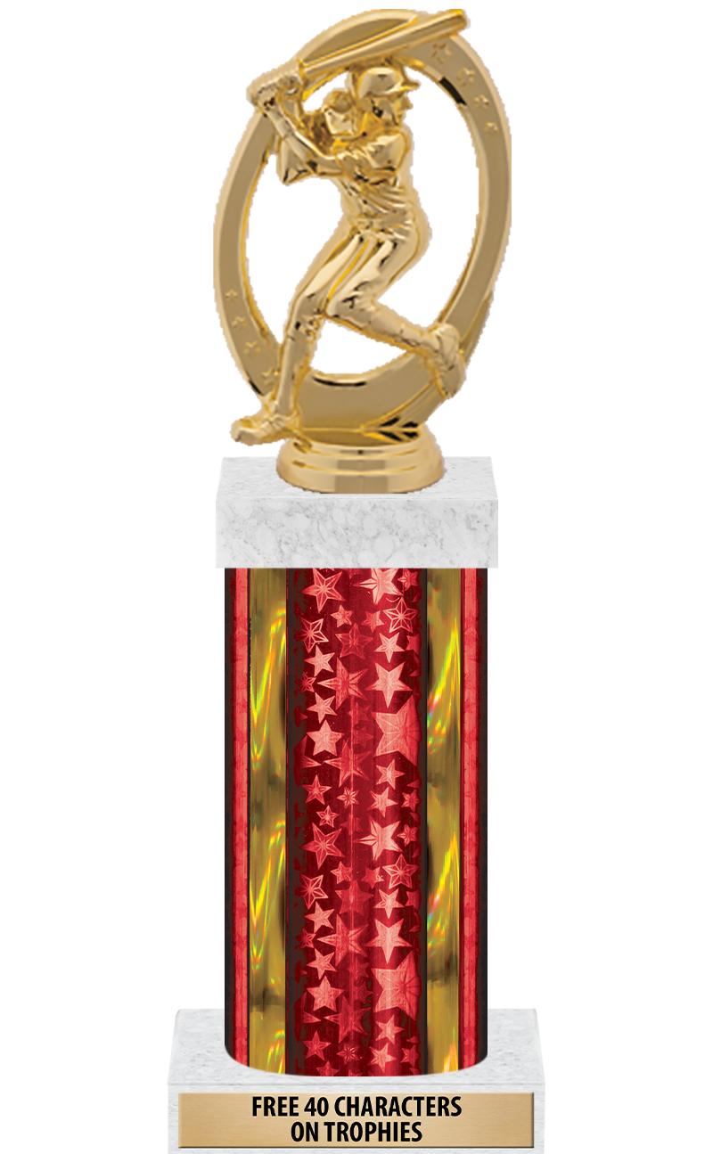 14"RED/GD-STARS-GD FIG/SQUARE