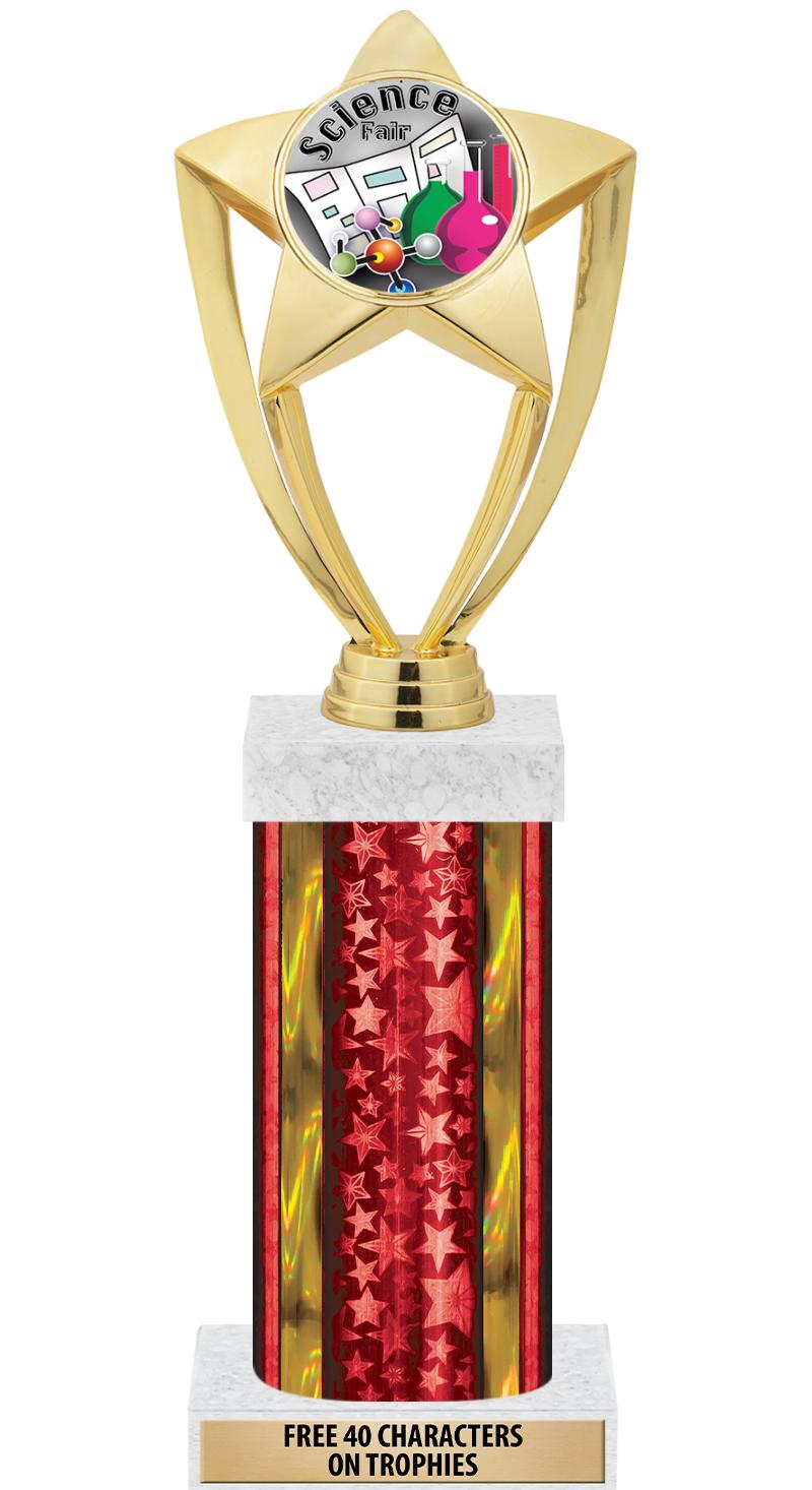 14"RED/GD-STARS-GD FIG/SQUARE