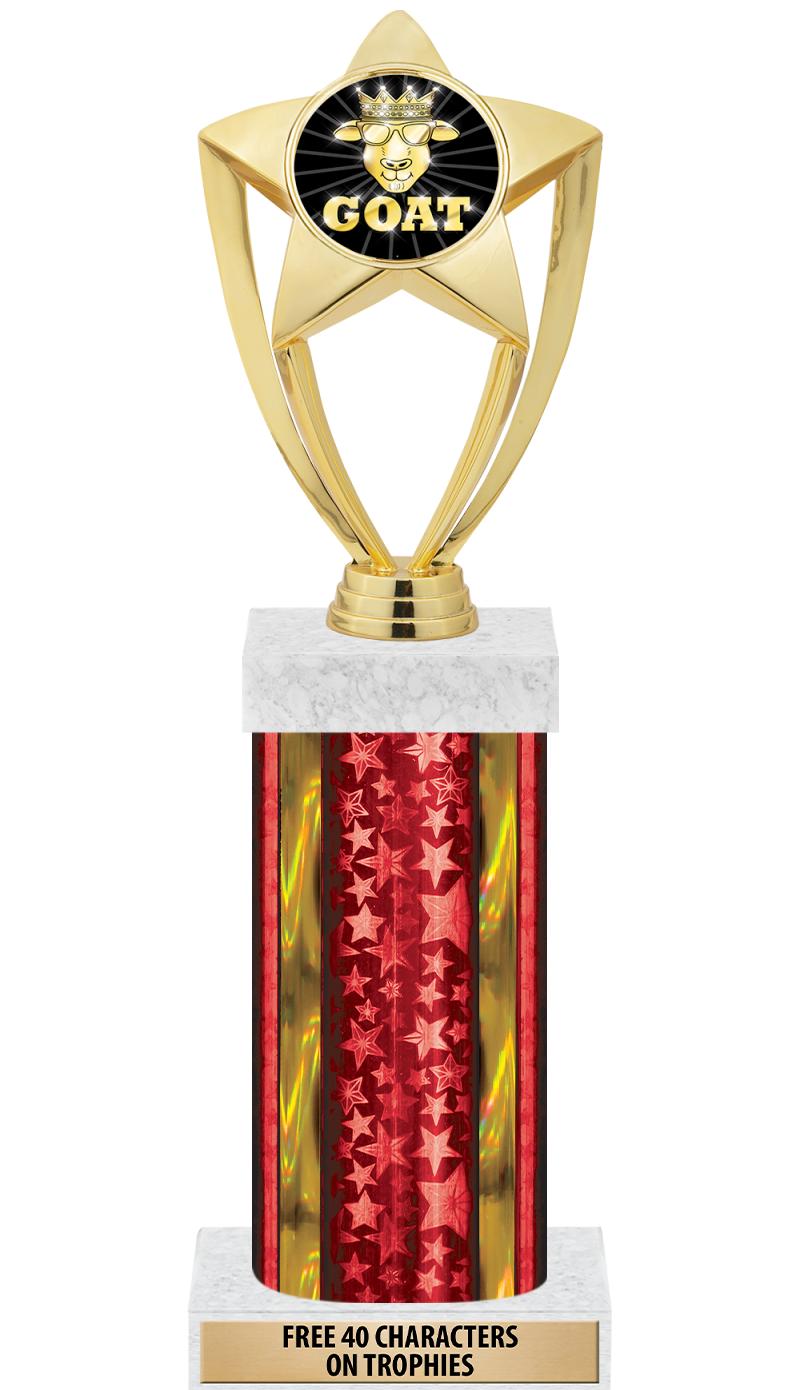 14"RED/GD-STARS-GD FIG/SQUARE