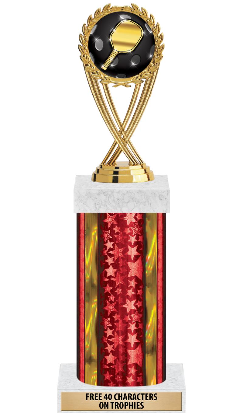 14"RED/GD-STARS-GD FIG/SQUARE