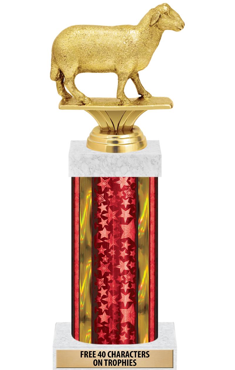 14"RED/GD-STARS-GD FIG/SQUARE