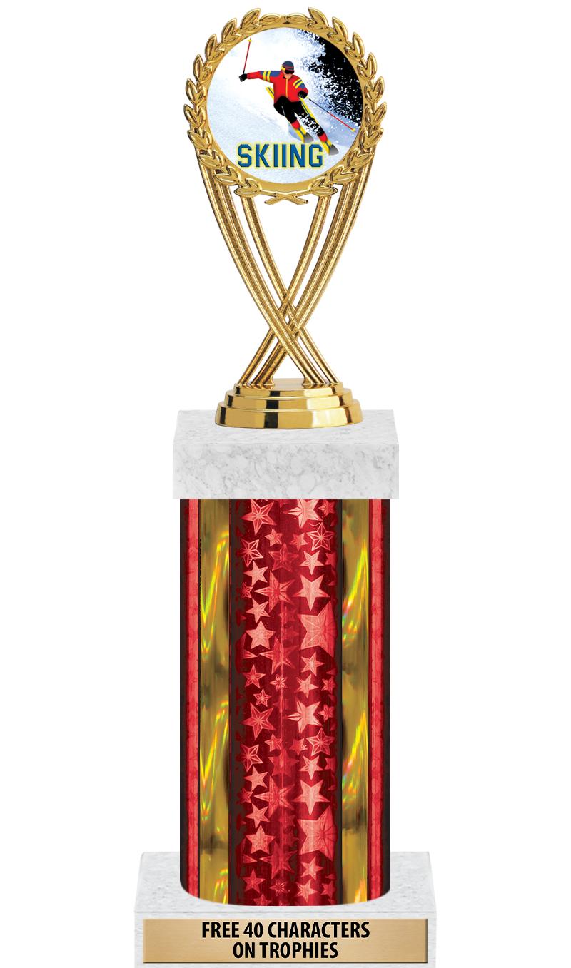 14"RED/GD-STARS-GD FIG/SQUARE