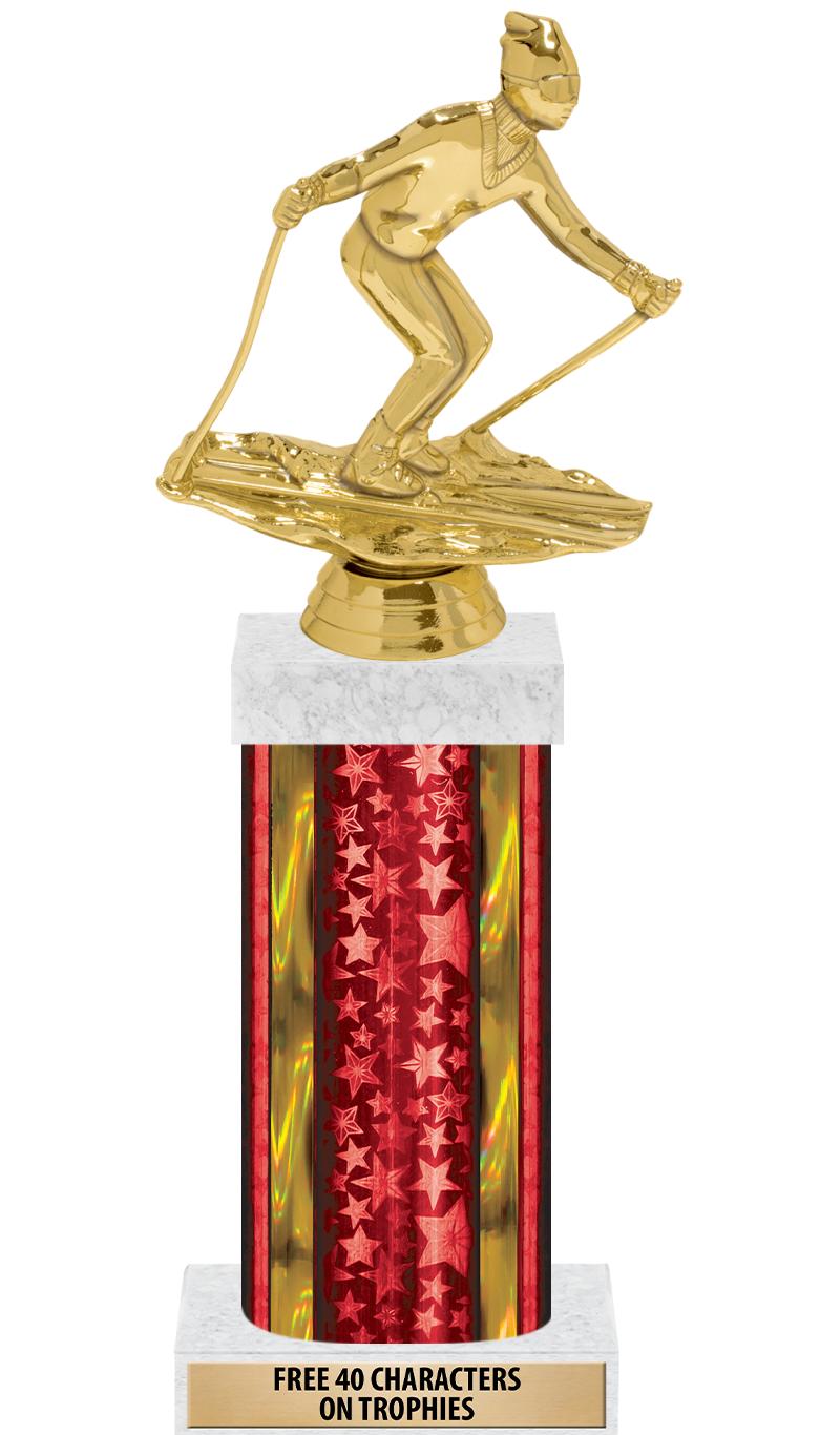 14"RED/GD-STARS-GD FIG/SQUARE