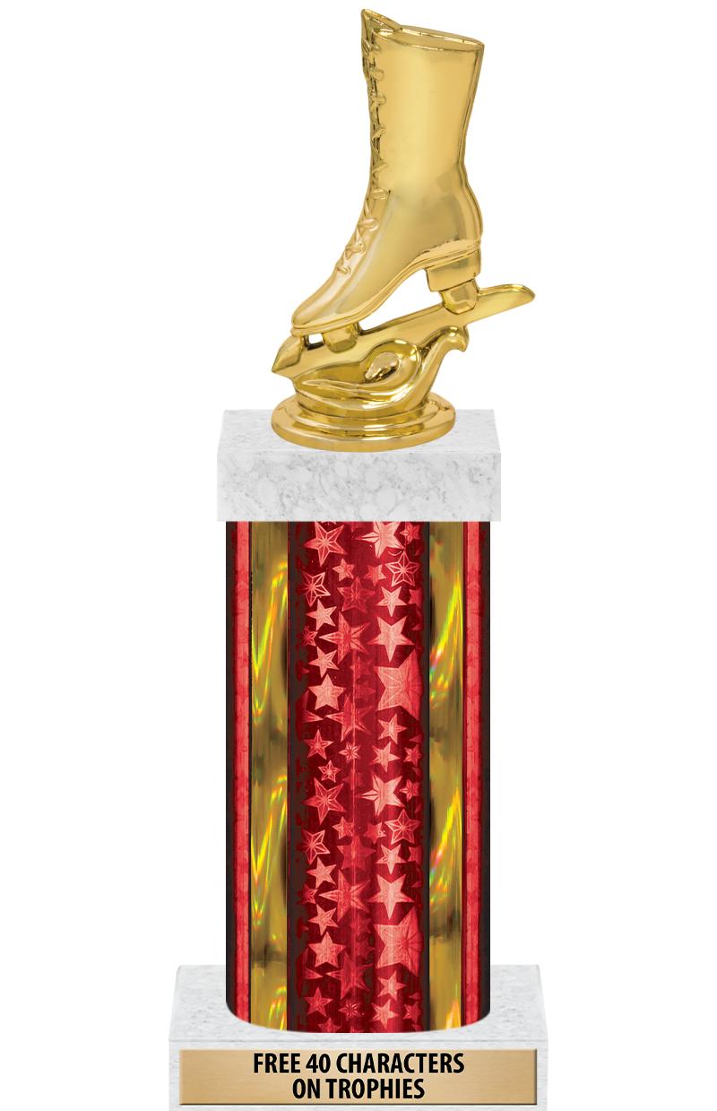 14"RED/GD-STARS-GD FIG/SQUARE