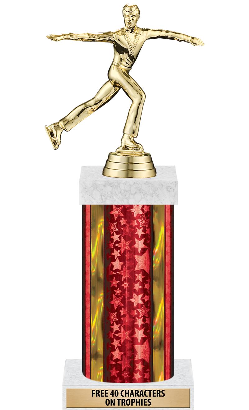 14"RED/GD-STARS-GD FIG/SQUARE