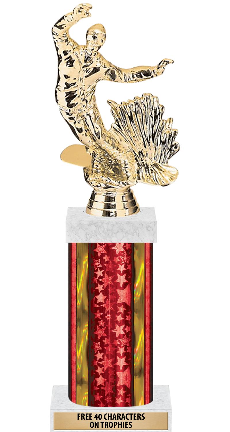 14"RED/GD-STARS-GD FIG/SQUARE