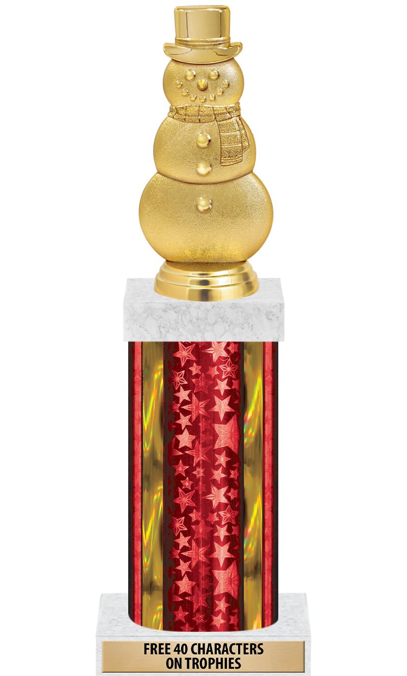 14"RED/GD-STARS-GD FIG/SQUARE