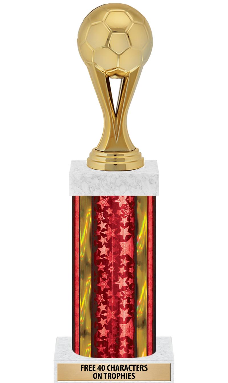 14"RED/GD-STARS-GD FIG/SQUARE