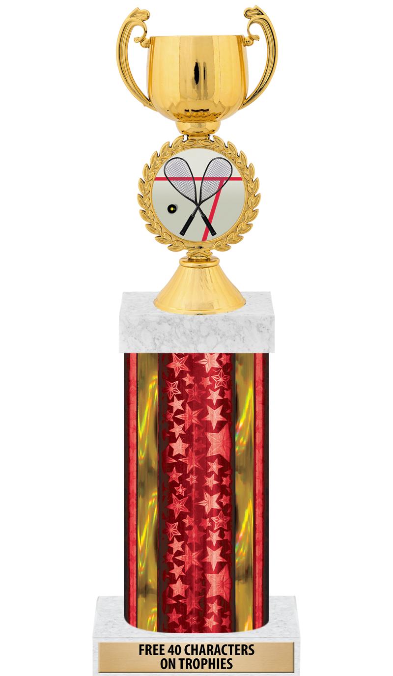 14"RED/GD-STARS-GD FIG/SQUARE