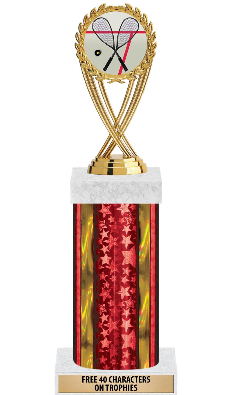 14"RED/GD-STARS-GD FIG/SQUARE