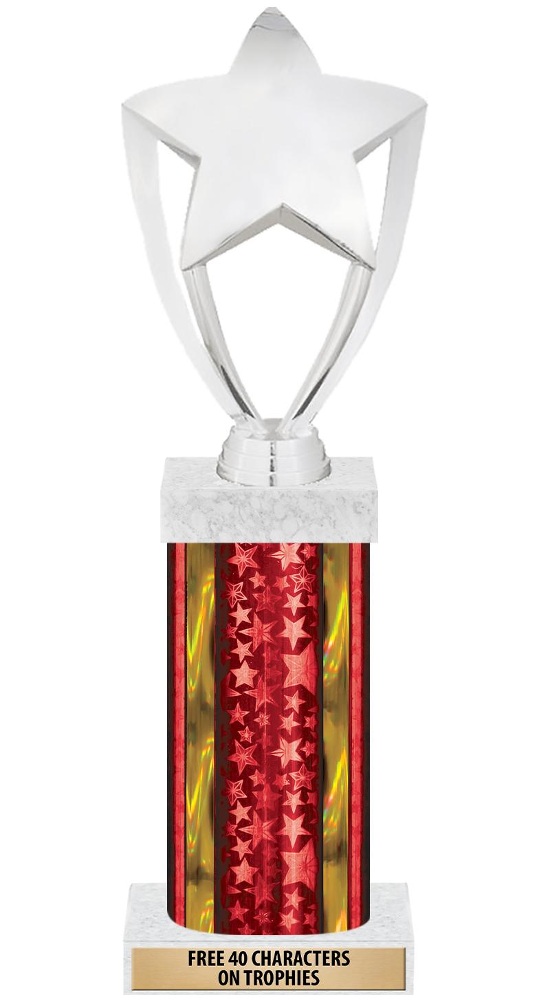 14"RED/GD-STARS-GD FIG/SQUARE