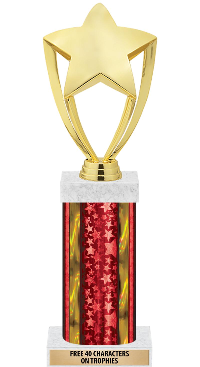 14"RED/GD-STARS-GD FIG/SQUARE