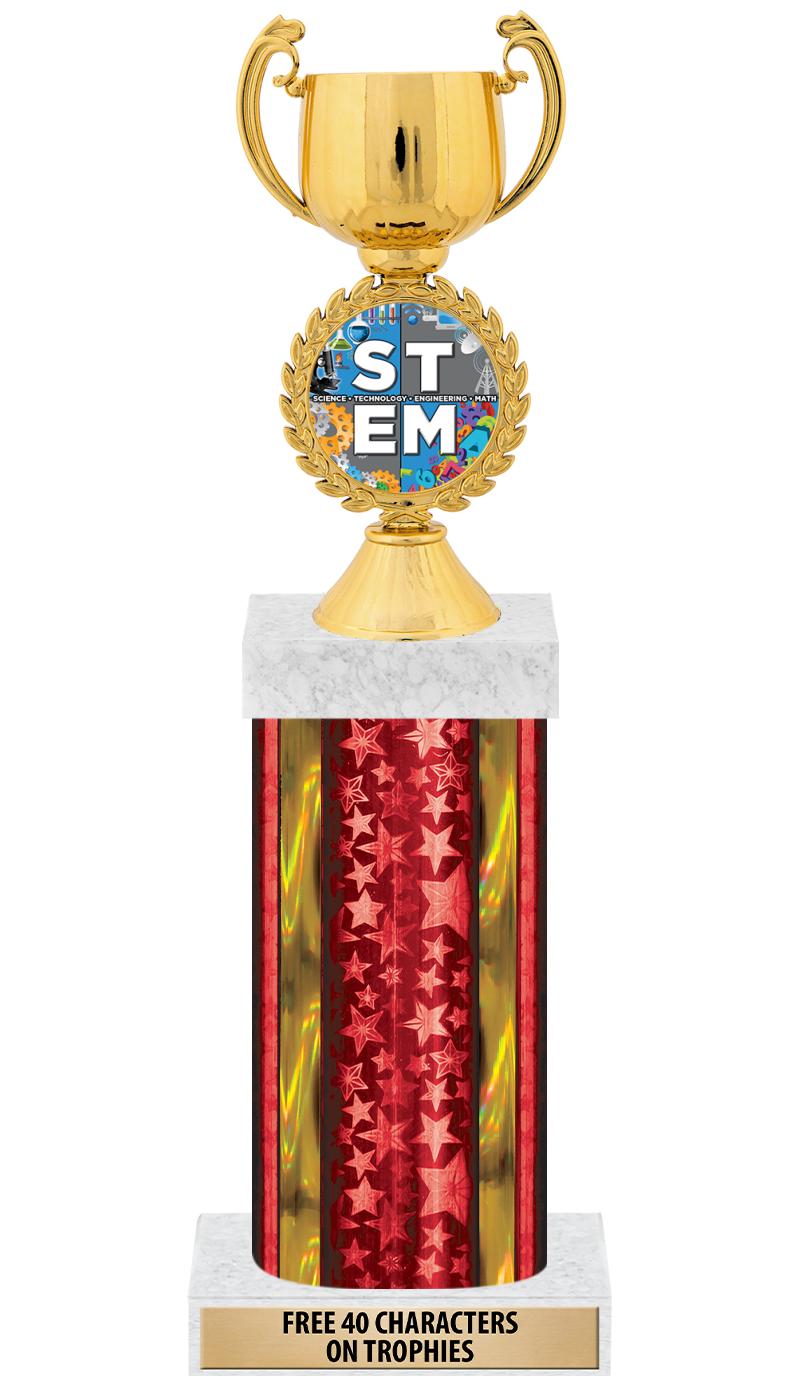 14"RED/GD-STARS-GD FIG/SQUARE