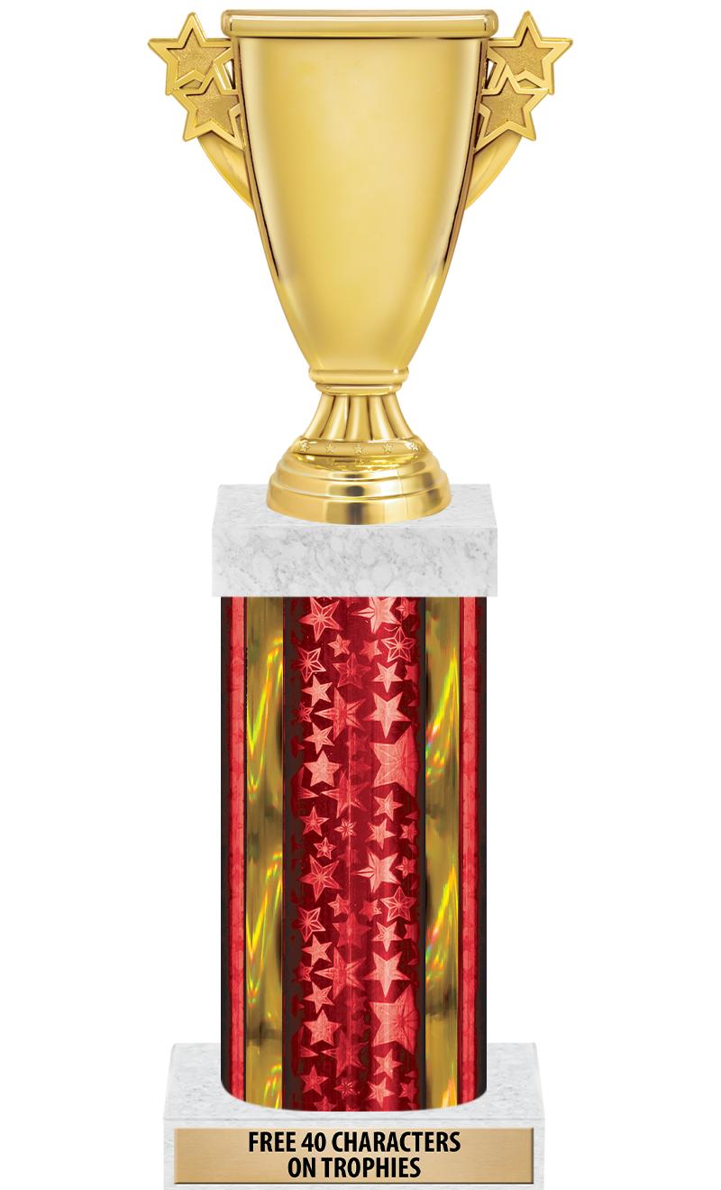 14"RED/GD-STARS-GD FIG/SQUARE