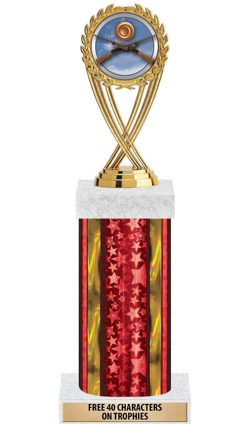 14"RED/GD-STARS-GD FIG/SQUARE