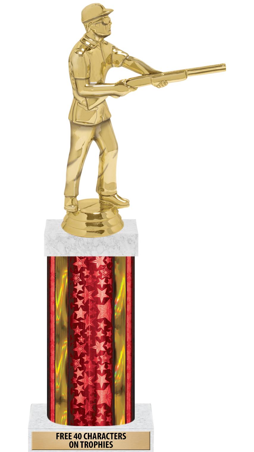 14"RED/GD-STARS-GD FIG/SQUARE