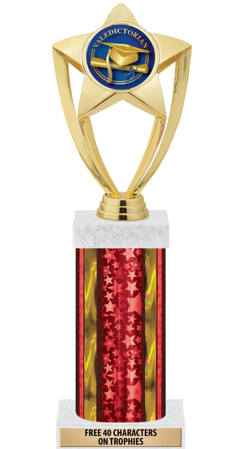 14"RED/GD-STARS-GD FIG/SQUARE