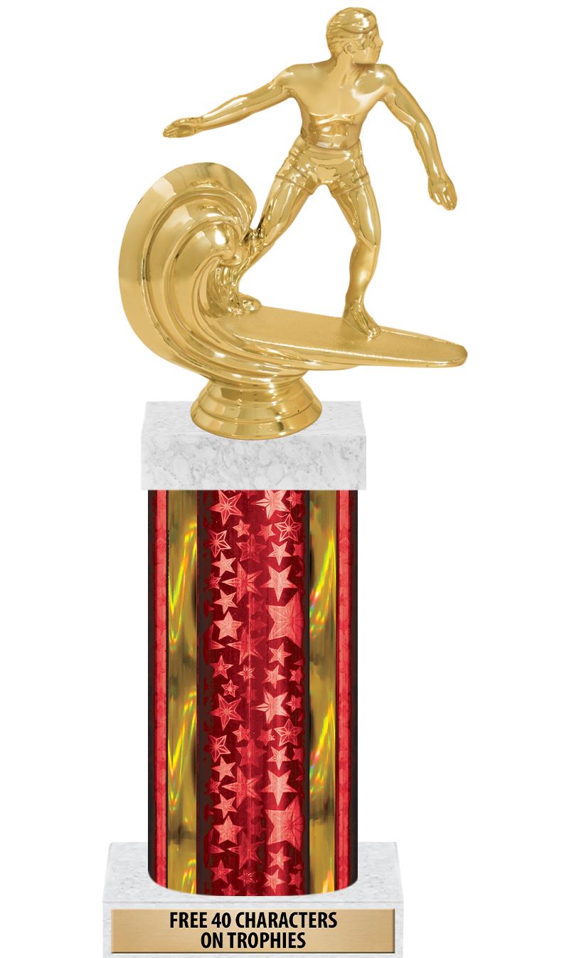 14"RED/GD-STARS-GD FIG/SQUARE