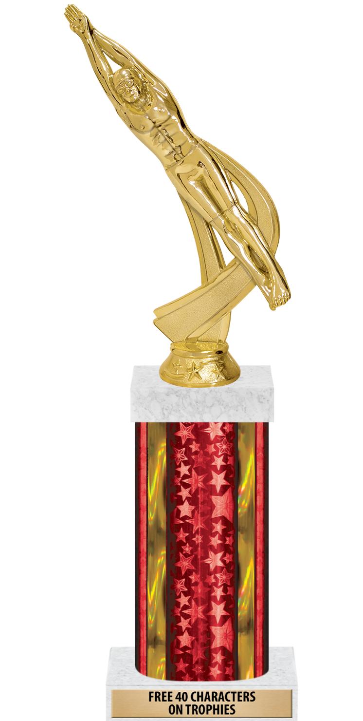 14"RED/GD-STARS-GD FIG/SQUARE