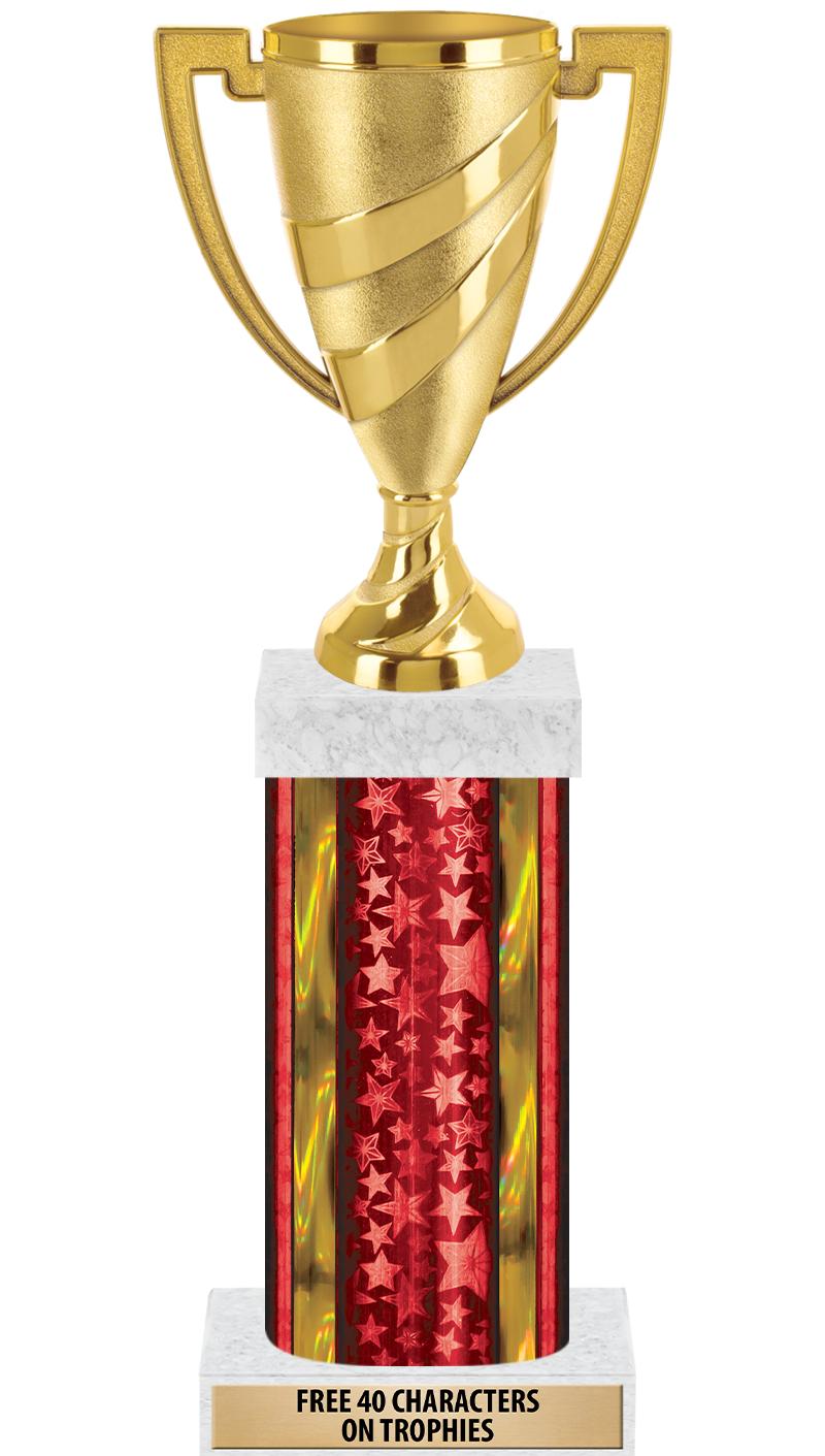 14"RED/GD-STARS-GD FIG/SQUARE