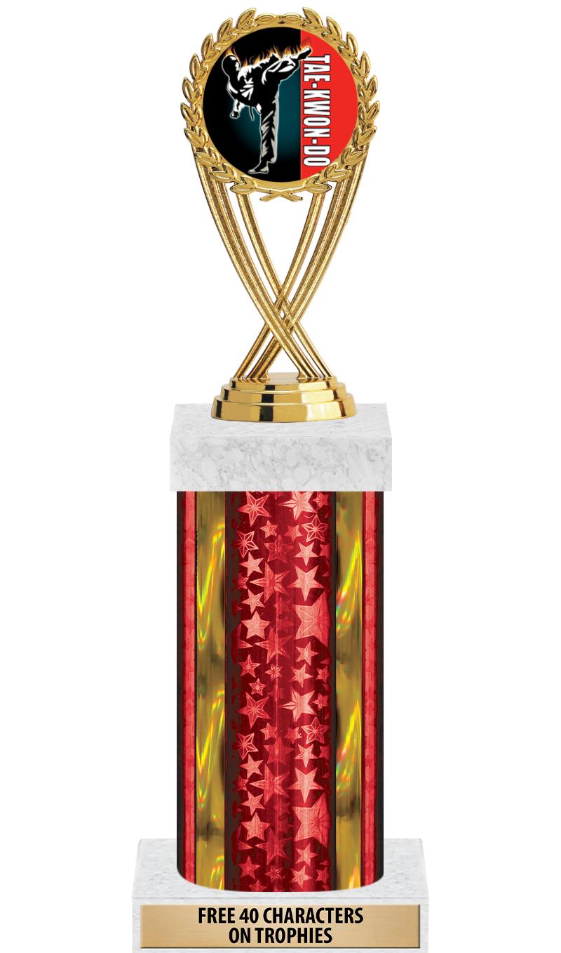 14"RED/GD-STARS-GD FIG/SQUARE