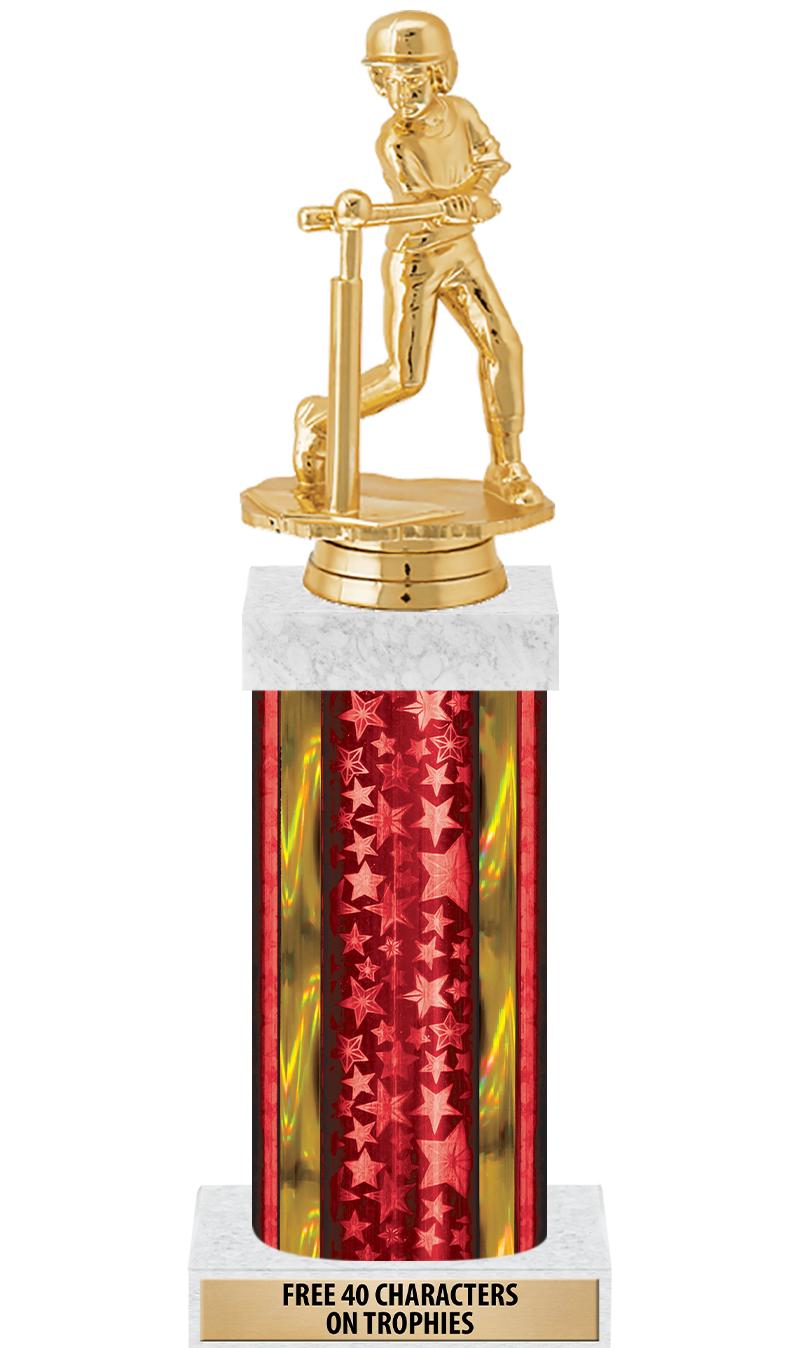 14"RED/GD-STARS-GD FIG/SQUARE