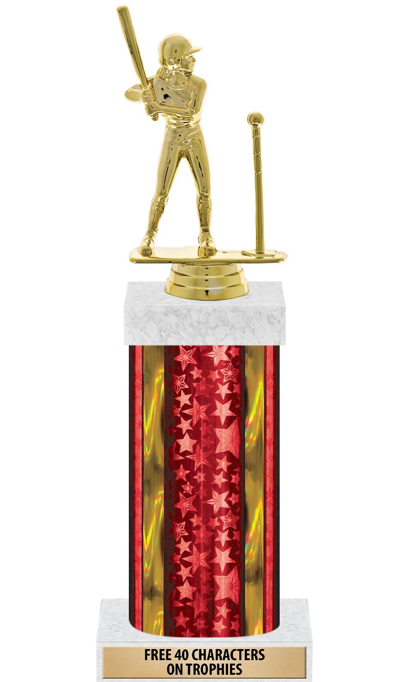 14"RED/GD-STARS-GD FIG/SQUARE