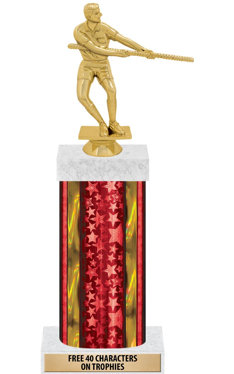 14"RED/GD-STARS-GD FIG/SQUARE