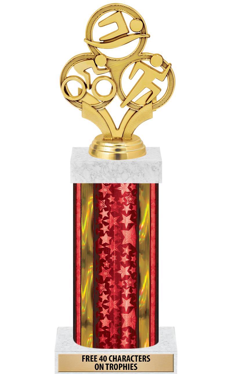 14"RED/GD-STARS-GD FIG/SQUARE