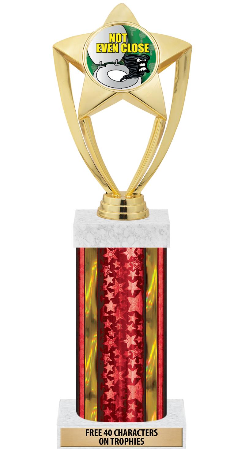 14"RED/GD-STARS-GD FIG/SQUARE