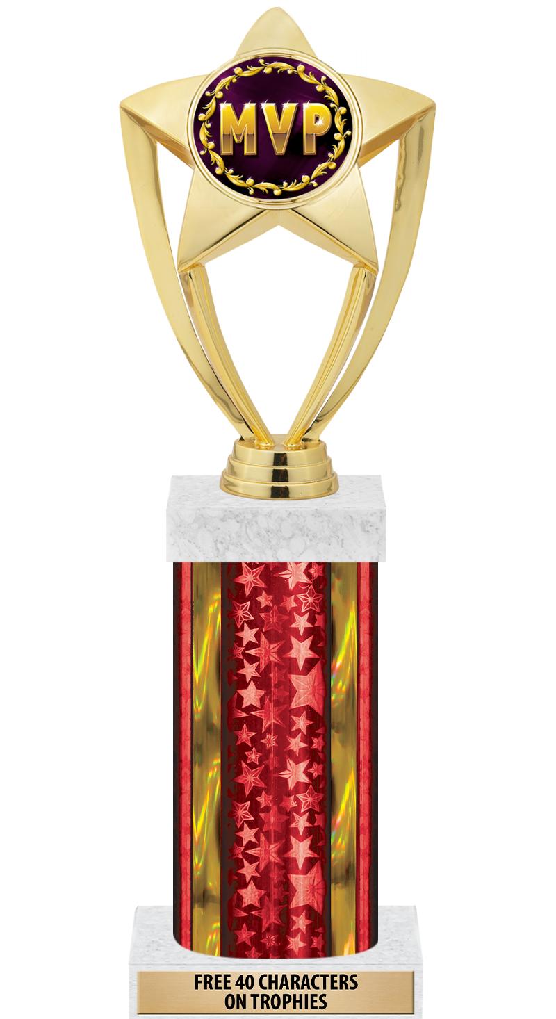 14"RED/GD-STARS-GD FIG/SQUARE