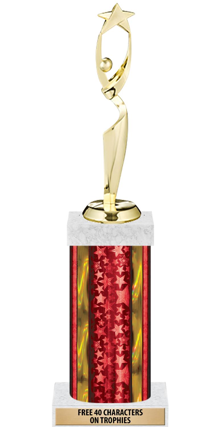 14"RED/GD-STARS-GD FIG/SQUARE