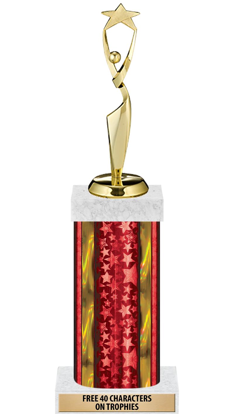 14"RED/GD-STARS-GD FIG/SQUARE